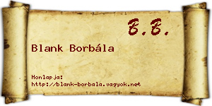 Blank Borbála névjegykártya