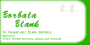 borbala blank business card